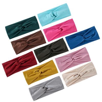 China Wowei 12 Pcs Stretchy Headbands Sports Headband Absorbed Soft Twist Knotted Headbands For Daily Life Yoga Workout for sale