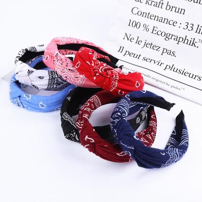 China Hair Decoration Wowei Bandana Tied Bow Headbands Cute Rabbit Ear Hair Bows Headwraps Hair Band For Women Girls 6Pcs for sale