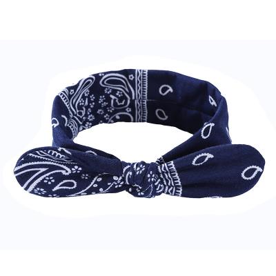 China Wowei 6 Packs Fashion Bandana Bow Flower Hair Decoration Printed Elastic Hairband Women Girl Headwrap Rabbit Ear Hairband In Stock for sale