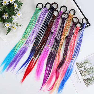 China WoWei 6pcs Colorful Wig Braid Elastic Band Ponytail Hairstyle Braid Beauty Hair Comfortable Twist Band Elastic Band For Female Girls for sale