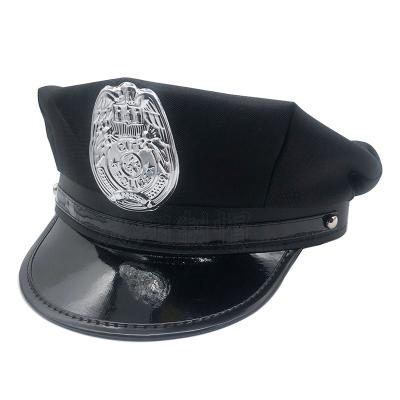 China Fashion Wowei Halloween 2023 Cosplay Navy Blue Black Policeman Costume Fancy Party Hat For Adult for sale