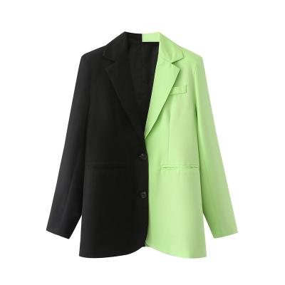 China Cyalaa High Quality Appropriate And Classy Ladies Color Blocking Jacket Classy And Formal Appropriate Outwear Long Sleeves Elegant Office Suit for sale