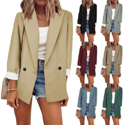 China Cyalaa Appropriate and Chic Over Size Ladies Jacket Formal Chic and Appropriate Women's Outwear Lady Elegant Long Sleeves with Belt Office Suit for sale