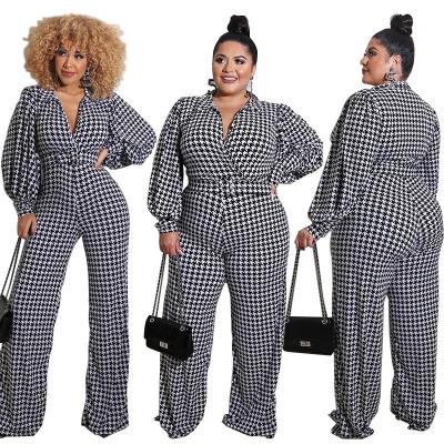 China Cyalaa YM185 Sustainable Women Plus Size 2pcs Fashion Sets Casual Set Long Sleeve Top And Wide Leg Panty 2 Piece Set for sale