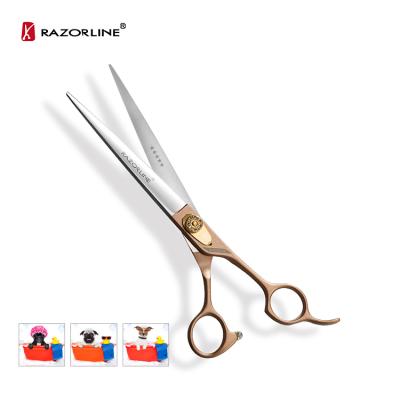 China Razorline Viable 2020 NPK04RG 7.5 Inch SUS440C Steel Professional Pet Scissors For Dog for sale