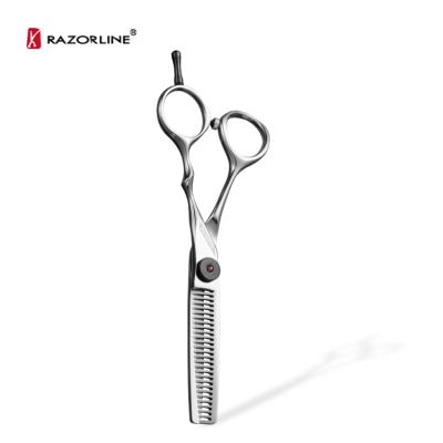 China Razorline EVOT JAPAN 440C Hair Thinner Scissors Right Handed Professional Adjustable Black Screw Thinning Scissors for sale