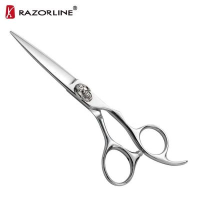 China Right Handed Unique Scissors RAZORLINE CK17-SKULL Stainless Steel Hair Scissors For Hairdressing for sale