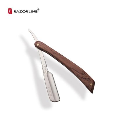 China Fancy Single Blade Razorline H15WY Brown Handle Barber Shaving Razor Blades Shave Wooden Razor for sale