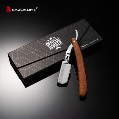 China Blade Razorline H8 Single Edge Blade Stainless Steel Wooden Man Barber Straight Razor for sale