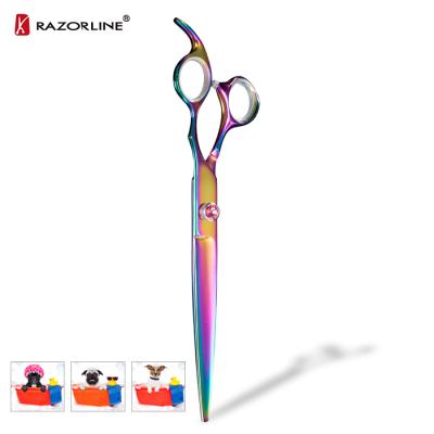 China Razorline Stocked NPK15R 8 Inch Pet Titanium Plating Scissors 9 CR Dog Grooming Shears for sale