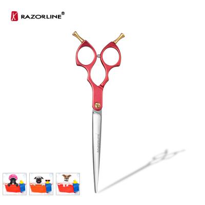 China Razorline NPK41R JAPAN 440C Stocked Dog Scissors Pet Grooming Tools Pet Scissors with Aluminum Handle for sale