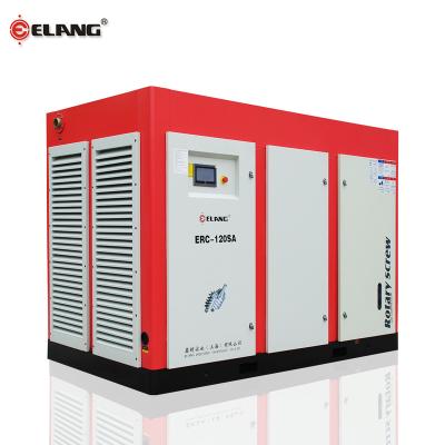 China ELANG Lubricated 120HP 90Kw Customized Voltage 2 Stage Silent Screw Air Compressor for sale