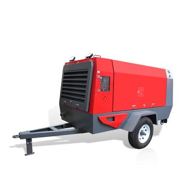 China Lubricated Best Price 150 CFM Portable Diesel Air Compressor With Jack Hammer for sale