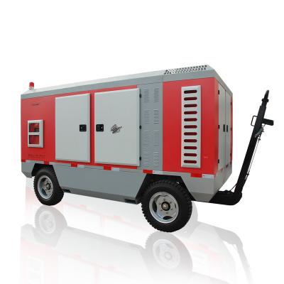 China 17 Bar 650 Cfm Lubricated Electric Portable Screw Air Compressor With Diesel Drive for sale