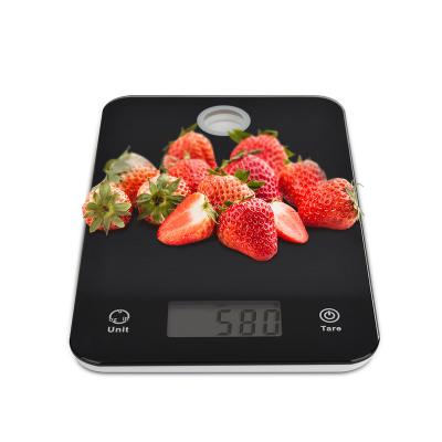 China Kitchen Food Weighing 5KG High Accuracy 1G Customized Silk Screen Model Tempered Glass Digital Kitchen Scale for sale