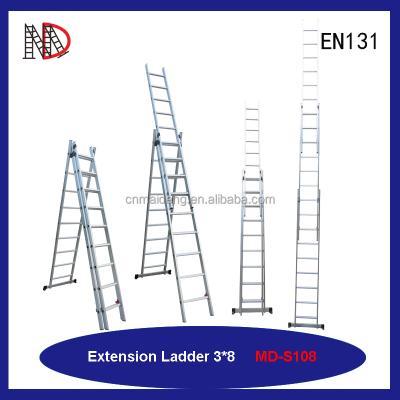 China Folding ladders 1 2 3 layers 10m combination aluminum extension ladder with EN131 certificate for sale