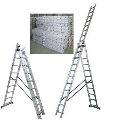 China Folding Ladders 4m Universal Three Part Ladder Triple Section Ladder for sale