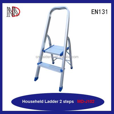 China OBI Folding Ladders Hot Selling 2 Step Silver Aluminum Ladders For Home Use for sale