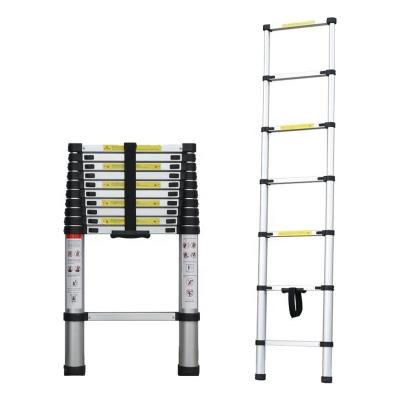 China Easy Stored 5 Meter Single Sided Aluminum Telescopic Ladders Folding Ladders for sale