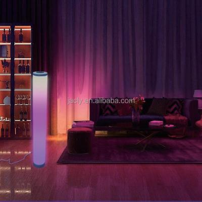 China Contemporary Home Accessory 2 Package RGBIC Multiple Scene Modes Music Identify Light Smart Corner Standing Cylindrical LED Floor Lamp for sale