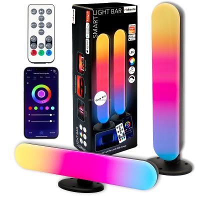 China Contemporary App Control Wifi Ambient Smart Dimmable Twin Pack RGBIC Streaming Lighting LED Light Bar For Video Games With Built-in Microphone for sale