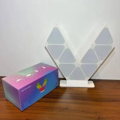 China New App Launched Contemporary Desktop Tuya RGB Smart Breathing Quantum LED Triangle Module Wall Panel Light For PC Game Room for sale