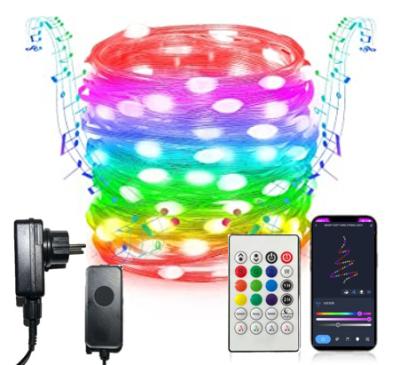 China Contemporary Waterproof Wedding Party Decoration Chasing RGBIC Smart LED Fairy String Light with Plug for Festival Gathering for sale