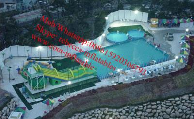 China Backyard swimming pool water slide for inflatable pool inflatable pool with slide for sale