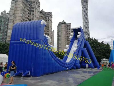 China moon shape giant inflatable blue slide for sale