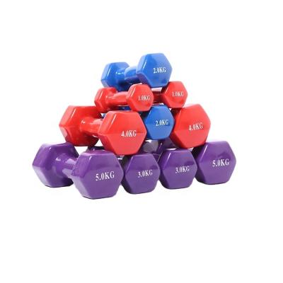 China Commercial Professional Vinyl Dip Use Home Gym Lady Dumbbell Set Plastic Dumbbell Set for sale