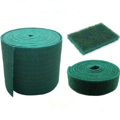 China Heavy Duty Green Kitchen Cleaing JS-4008 Scouring Pad Rolls Kitchen Cleaning Scrub Pad for sale