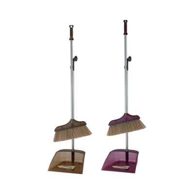 China Transparent Room Floor Broom JS-2649 Cleaning Chamber Cleaning Soft Bristle Cleaning Broom With Dustpan Set for sale