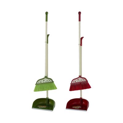 China Wholesale JS-2288 Long Handle Cleaning Plastic Broom And Dustpan Set for sale