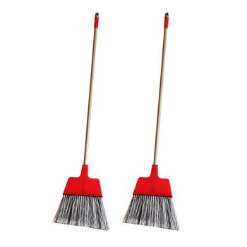 China JS-2278 factory wholesale large plastic home garden broom with hard hair and long stick at wholesale price for sale