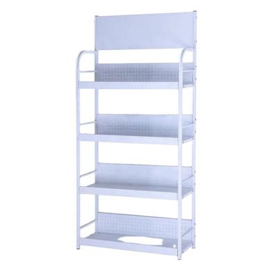 China Eco-friendly 4 Tier Display Stand Oil Display Rack Stand With Customized Display Board And Welcome for sale