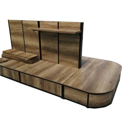 China Single Sided Customized Supermarket Shelves Wood Grain Display Stand , Display Racks For Grain Store for sale