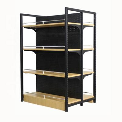 China Retail Store Double Sided / Single Sided Supermarket Gondola Wooden Shelf With In Store for sale