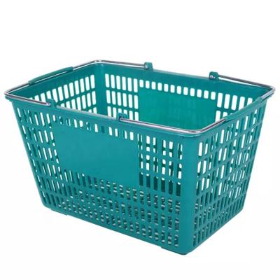 China Plastic Shopping Cart With Wheels Supermarket Wholesale Grocery Plastic Shopping Cart With Wheels for sale