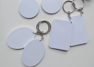 China Sublimation Blank Polymer Keyring Rounded Corner For Diy Printing for sale