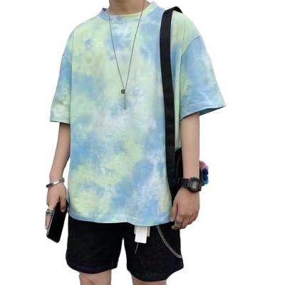 China Anti-Wrinkle New Style Short Sleeve Tie Dye T-shirt 2022 High Quality 100% Cotton Hip Hop T-Shirts For Men Loose Oversized Short Sleeve Tops for sale