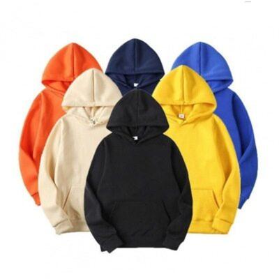 China anti-wrinkle solid color men hoodies sweatshirts spring loose fashion grown hoodie men 100% cotton custom logo hooded sweatshirt for sale