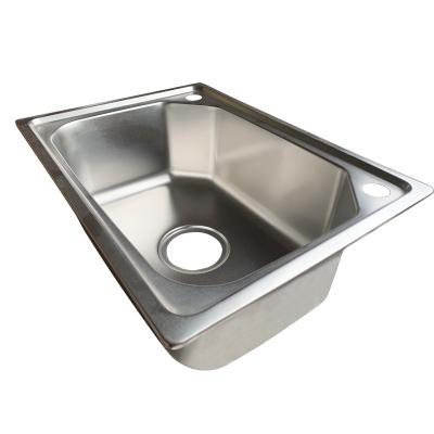 China Without Single Faucet SUS 201 Stainless Steel Bowl Pressed Kitchen Sink With Faucet Hole for sale