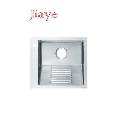 China Without Faucet Jiaye JY-HS5045 304 Stainless Steel Drop In Single Drain Panel Bowl Bar Kitchen Laundry Sink for sale