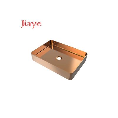 China Without Faucet Small 304 Stainless Steel Manufacturer Single Bowl SS Satin Finish PVD Handmade Wash Basin for sale