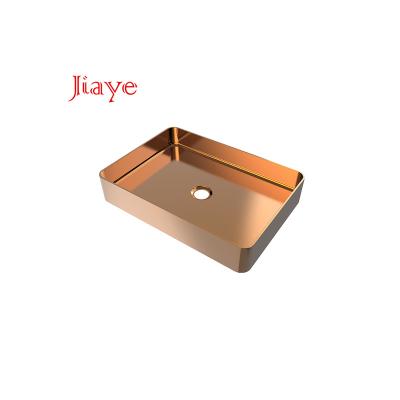 China Without Faucet Leading 304 Quality Stainless Steel Manufacturer Single Bowl SS Satin Finish PVD Handmade Wash Basin for sale