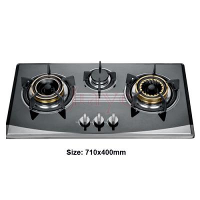 China JY-PA3017 Tempered glass fashion design built-in kitchen gas hob/3 burner gas cooktop/super flame special design gas cooktop for sale