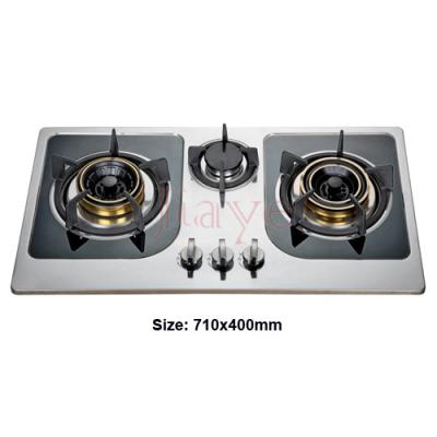 China JY-PA3028 stainless steel household commercial 3 burner gas hob/popular design gas cooktop/gas cooker factory price for European for sale