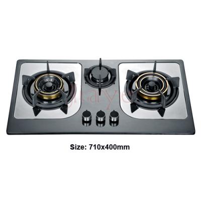 China JY-PA3029 3 tempered glass sabaf burner gas cooktop /best selling super strawberry blue flame mini gas/high quality gas cooktop for sale