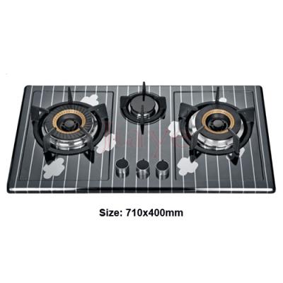 China JY-PA3037 3 tempered glass sabaf burner gas cooktop /best selling super strawberry blue flame mini gas/industrial gas burner cooktop for sale