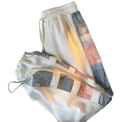 China Wholesale Finch Garment Fashion Cotton Drawstring Sweatpants Anti-wrinkle Women Joggers Patchwork Pants for sale